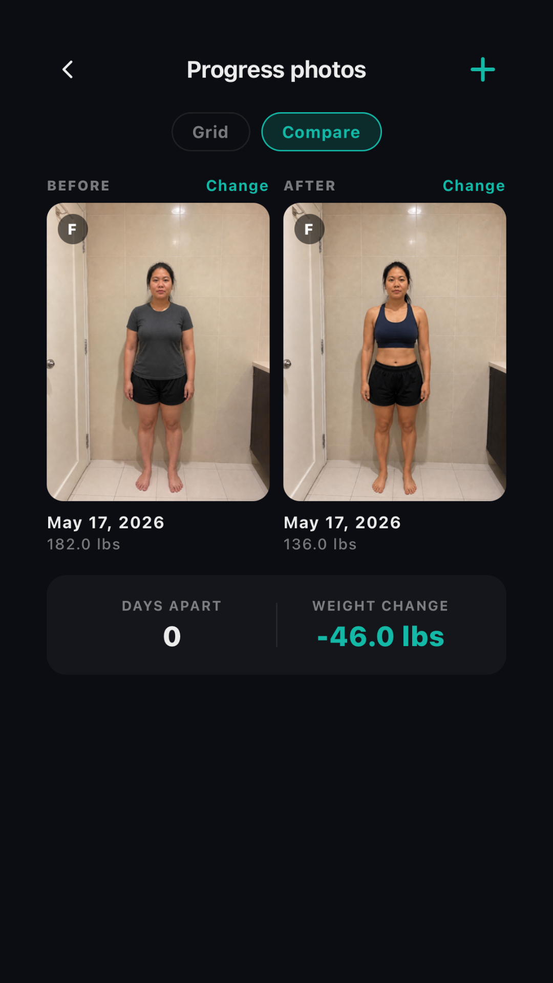 MN8 progress photos before and after comparison